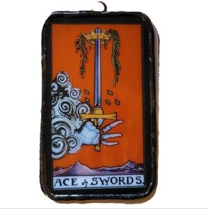 NWT The Ace of Swords Tarot Card Glass Art